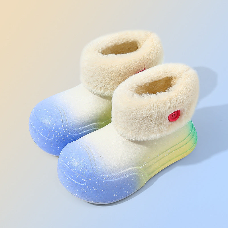 Wholesale Children's Plush Waterproof EVA Cotton Boots for Rainy Days